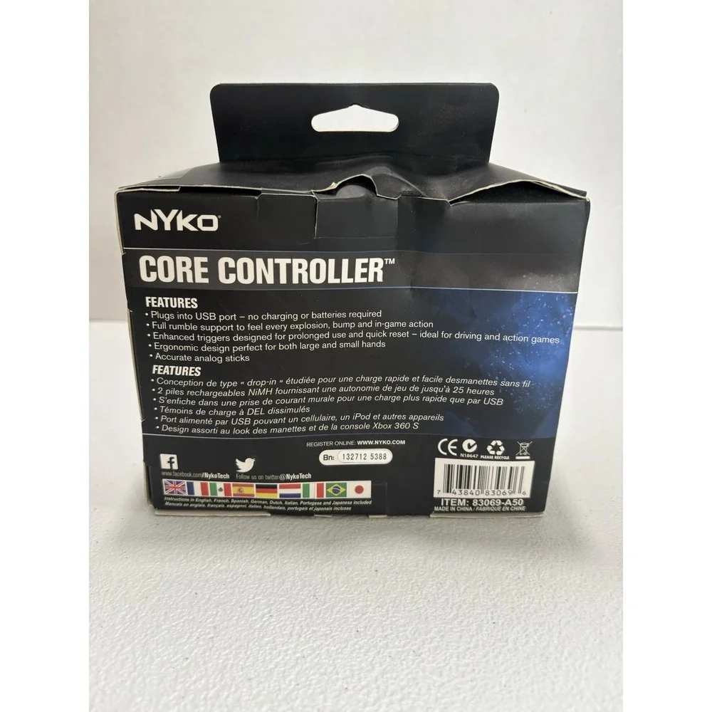 NEW OLD STOCK Nyko 9ft Wired USB Core Controller For PlayStation 3 PS3 Blue